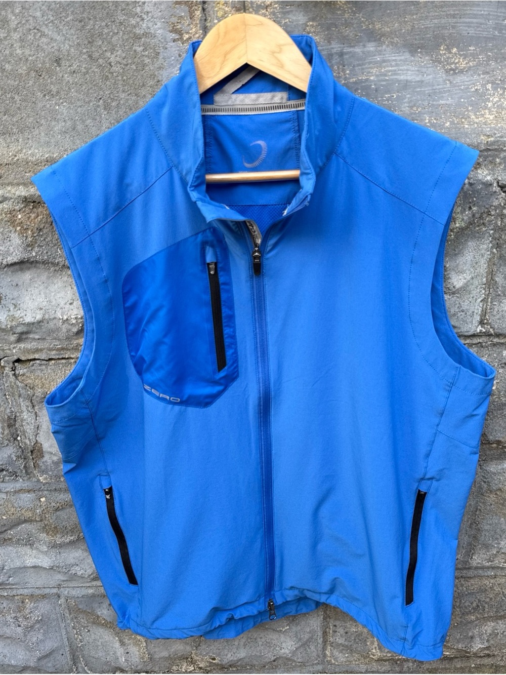 Zero Restriction Jacket Mens Large Blue Cloud Vest Windwear Full Zip Golf